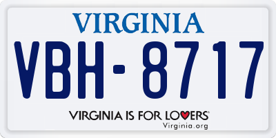 VA license plate VBH8717