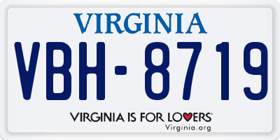 VA license plate VBH8719