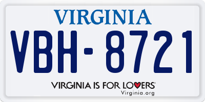 VA license plate VBH8721