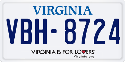 VA license plate VBH8724