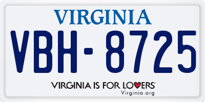 VA license plate VBH8725