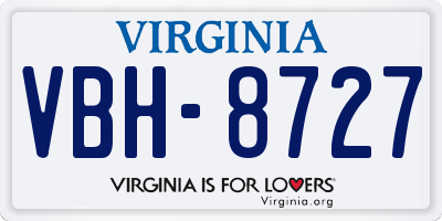 VA license plate VBH8727