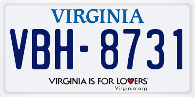 VA license plate VBH8731