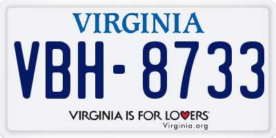 VA license plate VBH8733
