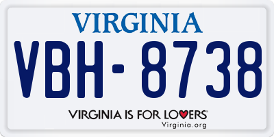 VA license plate VBH8738