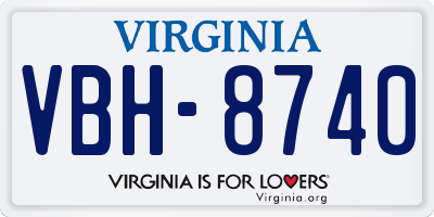 VA license plate VBH8740