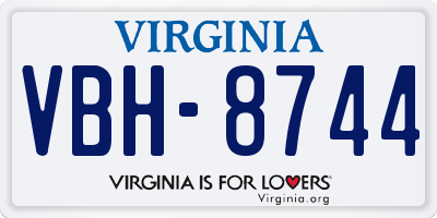 VA license plate VBH8744