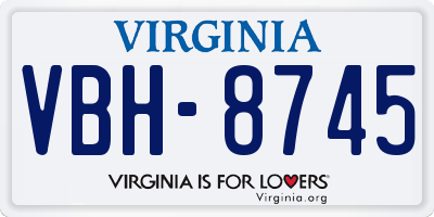 VA license plate VBH8745