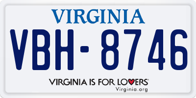 VA license plate VBH8746