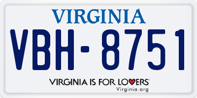 VA license plate VBH8751