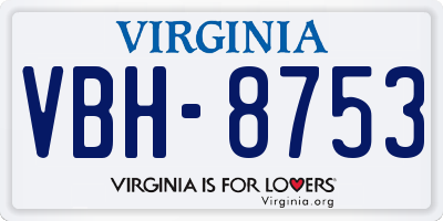 VA license plate VBH8753