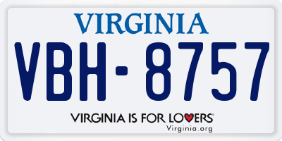 VA license plate VBH8757