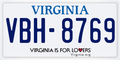 VA license plate VBH8769