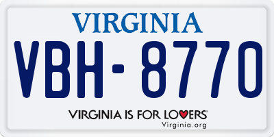VA license plate VBH8770