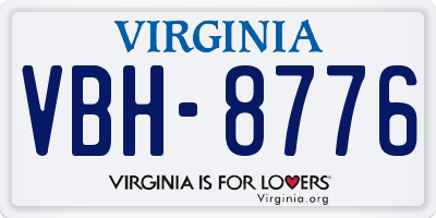 VA license plate VBH8776