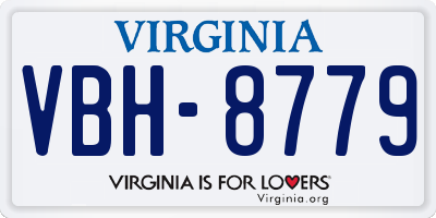 VA license plate VBH8779