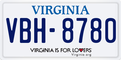 VA license plate VBH8780