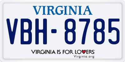 VA license plate VBH8785
