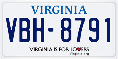VA license plate VBH8791