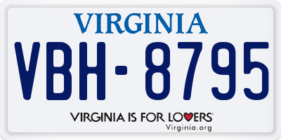 VA license plate VBH8795