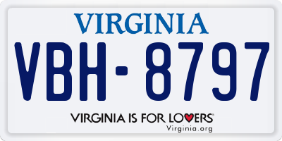 VA license plate VBH8797