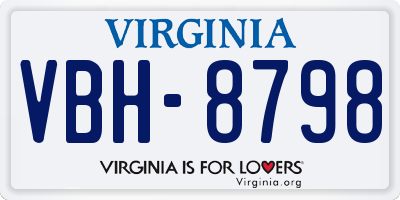 VA license plate VBH8798