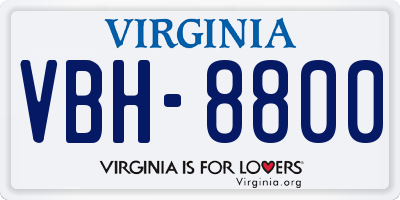VA license plate VBH8800