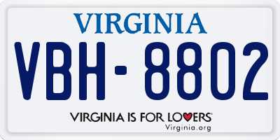 VA license plate VBH8802