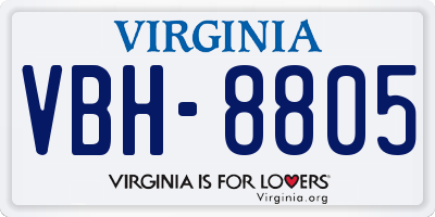 VA license plate VBH8805