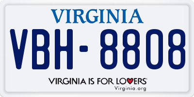VA license plate VBH8808