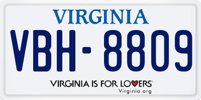 VA license plate VBH8809
