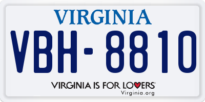 VA license plate VBH8810