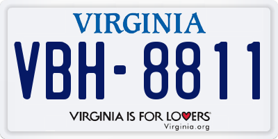 VA license plate VBH8811