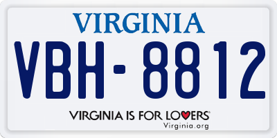 VA license plate VBH8812