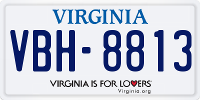 VA license plate VBH8813