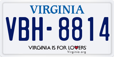 VA license plate VBH8814
