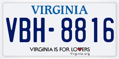 VA license plate VBH8816
