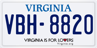 VA license plate VBH8820
