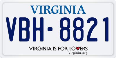 VA license plate VBH8821