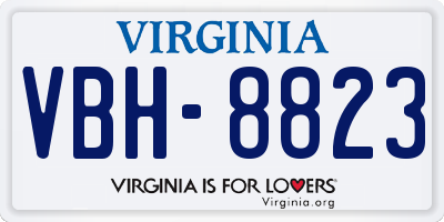 VA license plate VBH8823