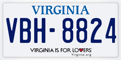 VA license plate VBH8824