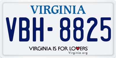 VA license plate VBH8825