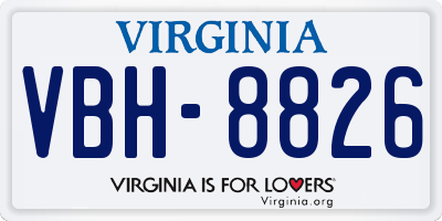 VA license plate VBH8826