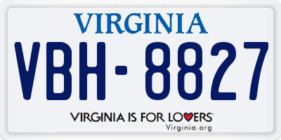 VA license plate VBH8827