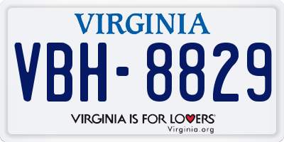 VA license plate VBH8829