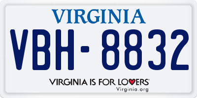 VA license plate VBH8832