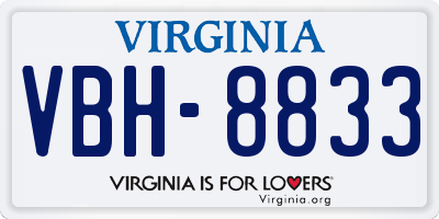 VA license plate VBH8833