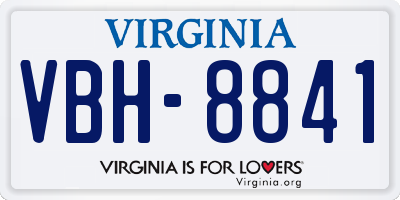 VA license plate VBH8841