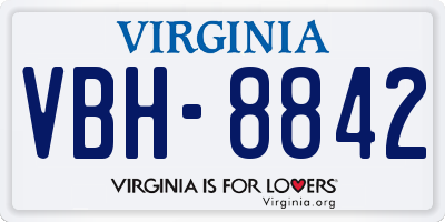 VA license plate VBH8842