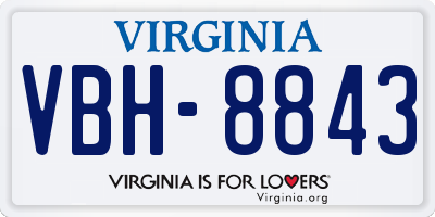 VA license plate VBH8843